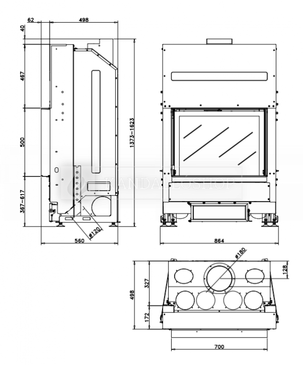 Rocal G300 modern kandallóbetét kandalloshop