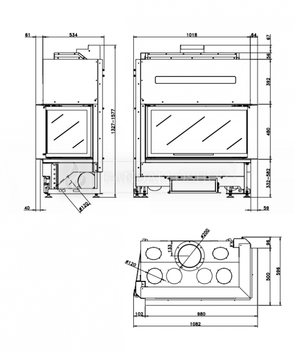 Rocal G450 LD modern sarki kandallóbetét kandalloshop