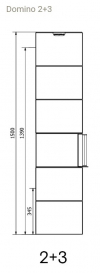 Norsk Kleber Domino 2+3 hőtárolós kandallókályha négyzet forma kandalloshop