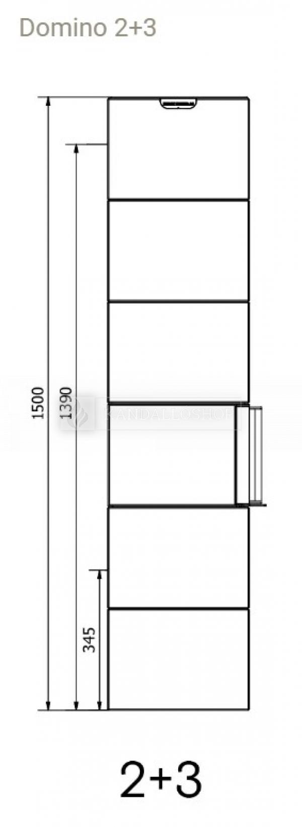 Norsk Kleber Domino 2+3 hőtárolós kandallókályha négyzet forma kandalloshop