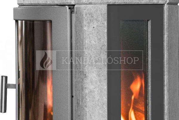 Norsk Kleber Merethe 160 hőtárolós kandallókályha vermikulit tűztérrel és oldalsó üveg opcióval kandalloshop