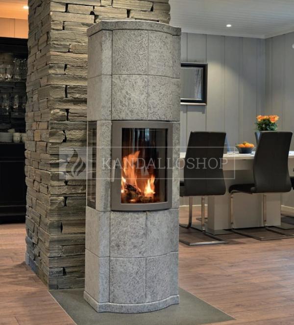 Norsk Kleber Merethe 160 hőtárolós kandallókályha vermikulit tűztérrel és oldalsó üveg opcióval kandalloshop