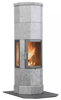 Norsk Kleber Octo 5 exkluzív kandallókályha vermikulit tűztérrel és szögletes dizájnnal